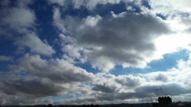 Most Beautiful Aerial View of Above the Clouds in the Morning. dramatically fast moving clouds