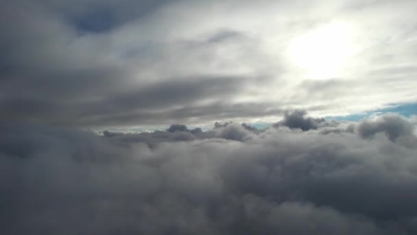 Most Beautiful Aerial View Clouds Morning Dramatically Fast Moving Clouds — Stock Video