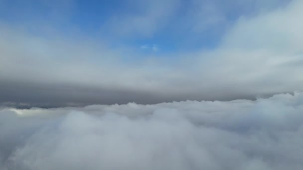 Most Beautiful Aerial View Clouds Morning Dramatically Fast Moving Clouds — Stockvideo