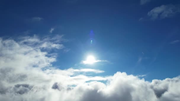 Most Beautiful Aerial View Clouds Morning Dramatically Fast Moving Clouds — Vídeo de Stock