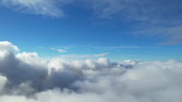 Most Beautiful Aerial View Clouds Morning Dramatically Fast Moving Clouds — Vídeo de Stock