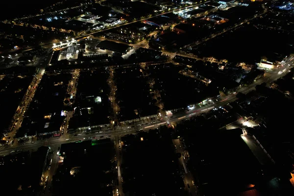 Night Aerial Footage Luton City England — Photo