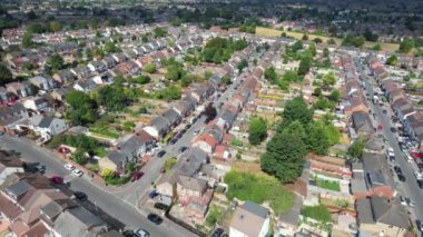 High Angle Footage of British City and Residentials 
