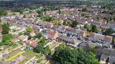 High Angle Footage of British City and Residentials 