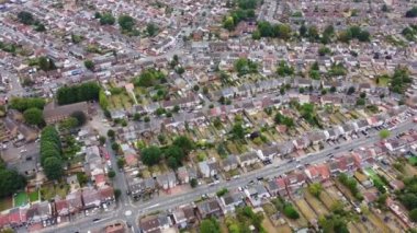 High Angle Footage of British City and Residentials 