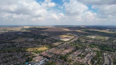 High Angle Footage of British City and Residentials 
