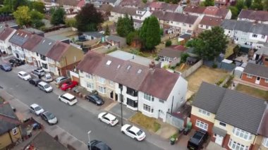 High Angle Footage of British City and Residentials 
