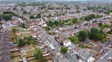 High Angle Footage of British City and Residentials 