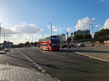 Beautiful View of Central Railway Station and City Centre of Luton England, Luton railway station is located in the town centre and Shopping Mall of Luton,  The Image Captured on 20-8-2022