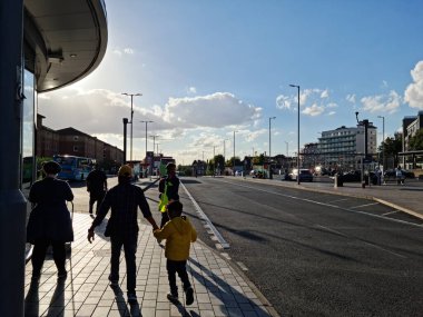 Beautiful View of Central Railway Station and City Centre of Luton England, Luton railway station is located in the town centre and Shopping Mall of Luton,  The Image Captured on 20-8-2022