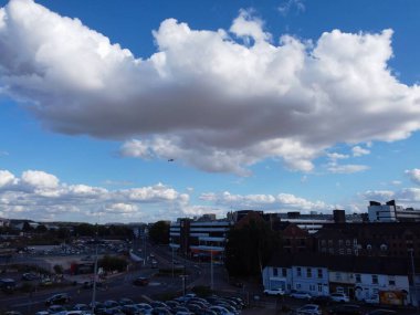 Beautiful View of Central Railway Station and City Centre of Luton England, Luton railway station is located in the town centre and Shopping Mall of Luton,  The Image Captured on 20-8-2022