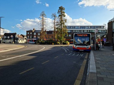 Beautiful View of Central Railway Station and City Centre of Luton England, Luton railway station is located in the town centre and Shopping Mall of Luton,  The Image Captured on 20-8-2022