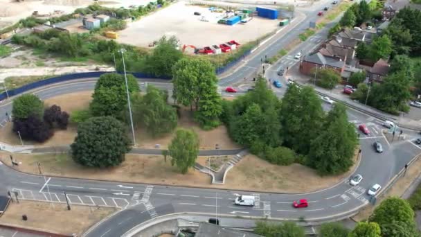 Luton City Centre Budynków Lokalnych High Angle Drone View Centrum — Wideo stockowe