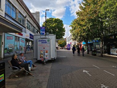 Beautiful View of Central Railway Station and City Centre of Luton England, Luton railway station is located in the town centre and Shopping Mall of Luton,  The Image Captured on 20-8-2022