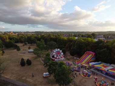 Beautiful View of Central Railway Station and City Centre of Luton England, Luton railway station is located in the town centre and Shopping Mall of Luton,  The Image Captured on 20-8-2022