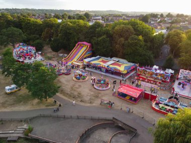 Beautiful View of Central Railway Station and City Centre of Luton England, Luton railway station is located in the town centre and Shopping Mall of Luton,  The Image Captured on 20-8-2022