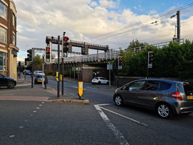 Beautiful View of Central Railway Station and City Centre of Luton England, Luton railway station is located in the town centre and Shopping Mall of Luton,  The Image Captured on 20-8-2022