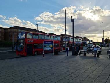 Beautiful View of Central Railway Station and City Centre of Luton England, Luton railway station is located in the town centre and Shopping Mall of Luton,  The Image Captured on 20-8-2022