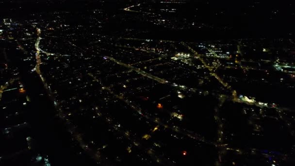 Linda Vista Aérea Luton Town England Noite Filmagem Ângulo Alto — Vídeo de Stock
