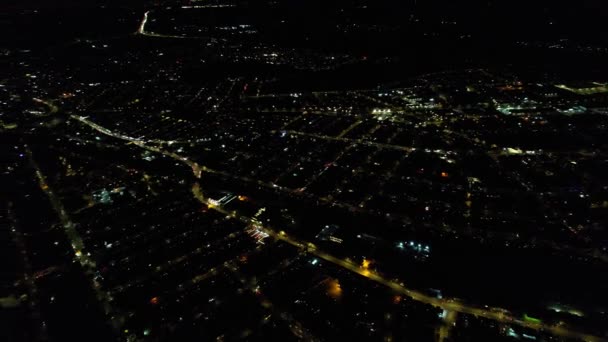 Magnífica Vista Aérea Luton Town England Por Noche Toma Imágenes — Vídeos de Stock