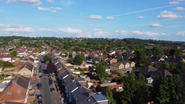 Mooie Lucht Tour Van Luton Stad Van Engeland Luchtfoto Beelden — Stockvideo