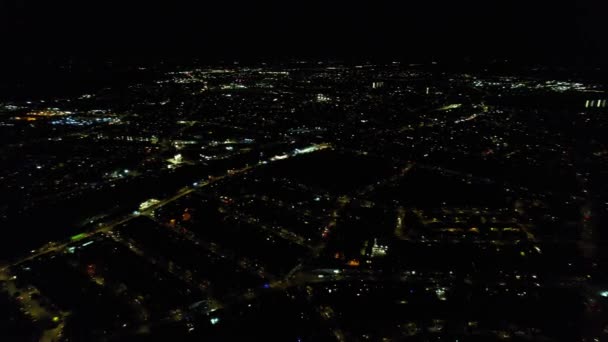 Pemandangan Udara Yang Indah Dari Kota Luton Inggris Malam Hari — Stok Video
