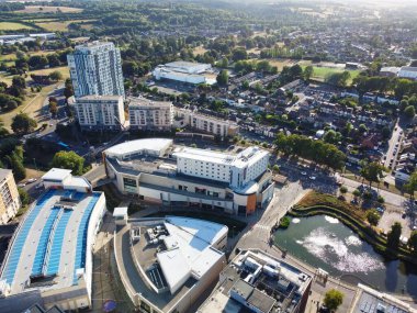 Gorgeous Aerial View of Hemel Hempstead England UK Town of England