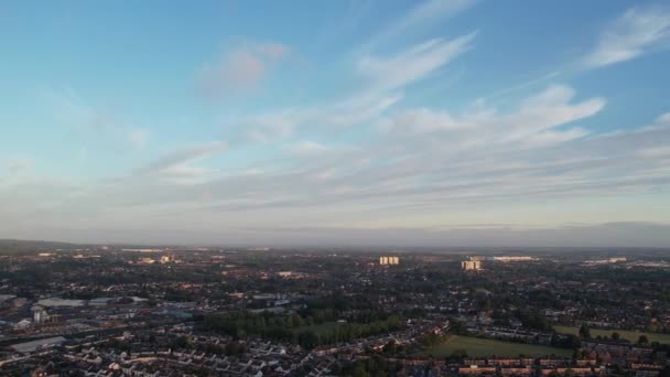 Hermosa Escena Del Atardecer Sobre Ciudad Luton Inglaterra Reino Unido — Vídeos de Stock