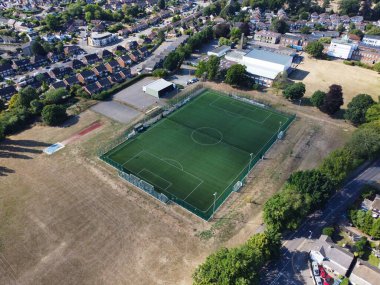 Aerial View of Cricket Ground at Local Public Park of Hemel Hempstead England Great Britain