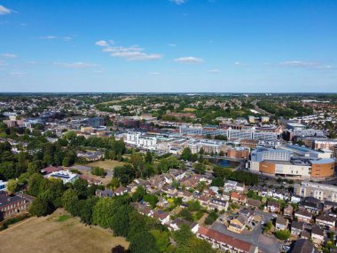 Aerial View of Cricket Ground at Local Public Park of Hemel Hempstead England Great Britain