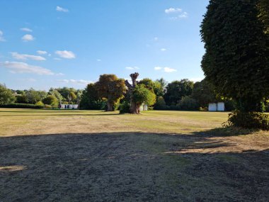 Aerial View of Cricket Ground at Local Public Park of Hemel Hempstead England Great Britain