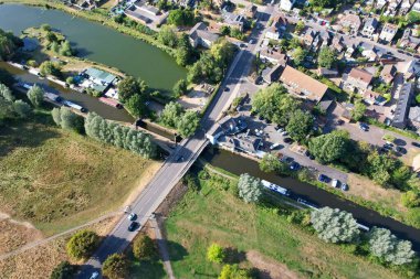 Aerial View of Cricket Ground at Local Public Park of Hemel Hempstead England Great Britain