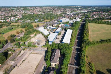 Aerial View of Cricket Ground at Local Public Park of Hemel Hempstead England Great Britain