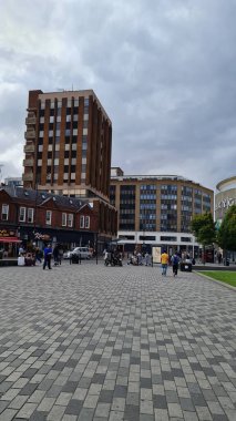 Beautiful View of Central Railway Station and City Centre of Luton England, Luton railway station is located in the town centre and Shopping Mall of Luton, The Image Captured on 30-8-2022