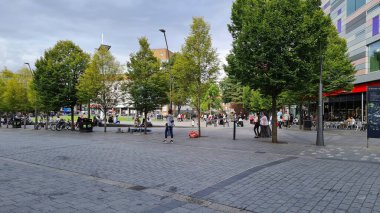 Beautiful View of Central Railway Station and City Centre of Luton England, Luton railway station is located in the town centre and Shopping Mall of Luton, The Image Captured on 30-8-2022