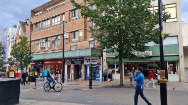 Beautiful View of Central Railway Station and City Centre of Luton England, Luton railway station is located in the town centre and Shopping Mall of Luton, The Image Captured on 30-8-2022