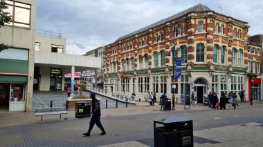 Beautiful View of Central Railway Station and City Centre of Luton England, Luton railway station is located in the town centre and Shopping Mall of Luton, The Image Captured on 30-8-2022