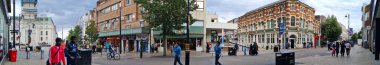 Beautiful View of Central Railway Station and City Centre of Luton England, Luton railway station is located in the town centre and Shopping Mall of Luton, The Image Captured on 30-8-2022