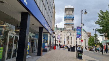 Beautiful View of Central Railway Station and City Centre of Luton England, Luton railway station is located in the town centre and Shopping Mall of Luton, The Image Captured on 30-8-2022