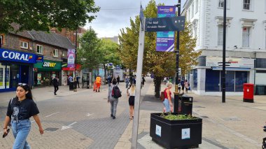 Beautiful View of Central Railway Station and City Centre of Luton England, Luton railway station is located in the town centre and Shopping Mall of Luton, The Image Captured on 30-8-2022