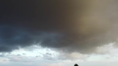 Fast Moving  Clouds over British Town. Time Lapse Clip