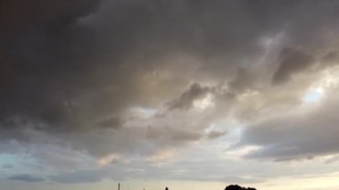 Fast Moving  Clouds over British Town. Time Lapse Clip