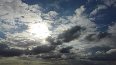 Fast Moving  Clouds over British Town. Time Lapse Clip
