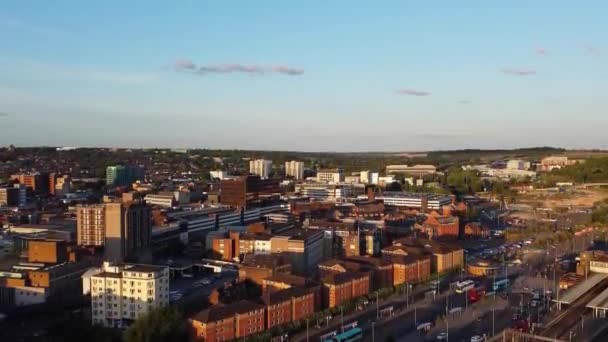 Aerial Footage High Angle View Train Tracks Central Luton Railway — Stockvideo