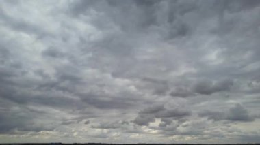 Fast Moving  Clouds over British Town. Time Lapse Clip