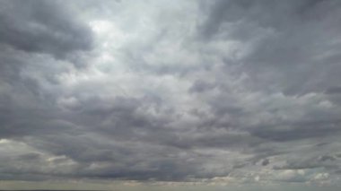 Fast Moving  Clouds over British Town. Time Lapse Clip