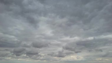 Fast Moving  Clouds over British Town. Time Lapse Clip