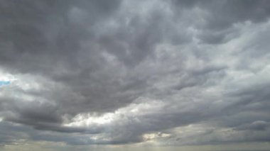 Fast Moving  Clouds over British Town. Time Lapse Clip