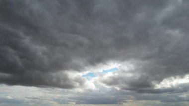 Fast Moving  Clouds over British Town. Time Lapse Clip