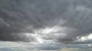Fast Moving  Clouds over British Town. Time Lapse Clip